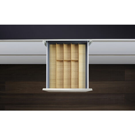 Set range-couverts LiniQ - pour tiroir largeur 400 à 450 mm - finition chêne clair - KESSEBÖHMER