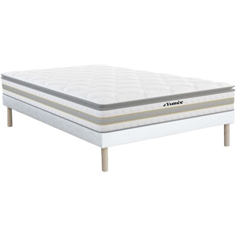 Set rete + Materasso molle insacchettate e topper integrato 160 x 200cm - CANTERBURY di YSMÉE