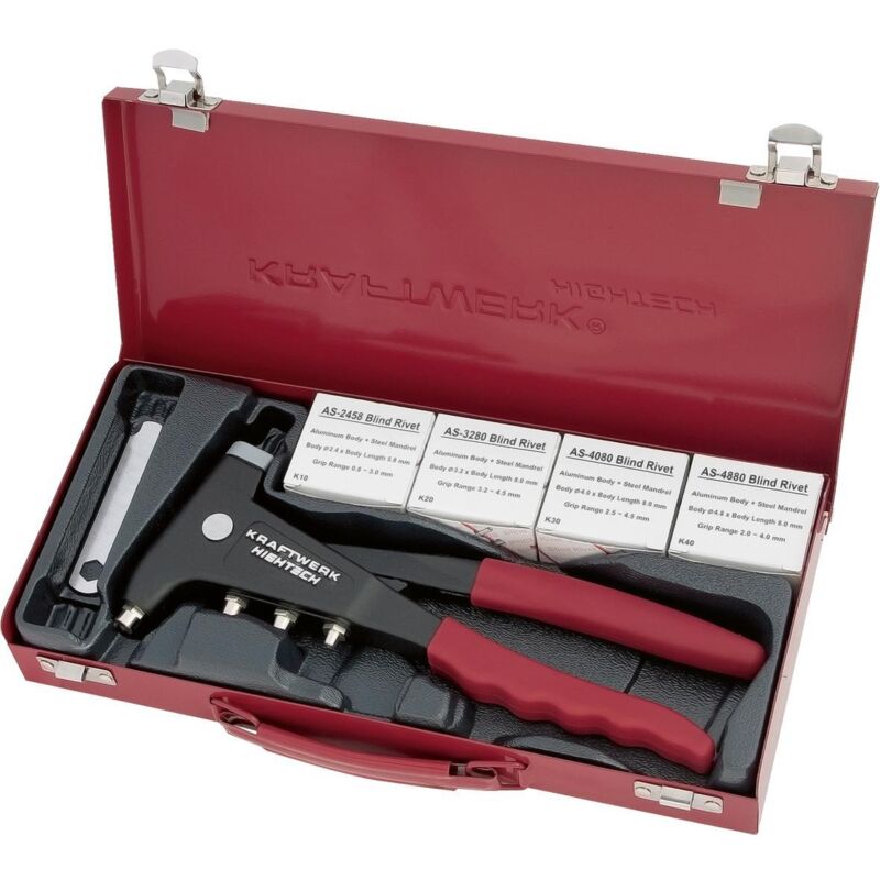 Set rivettatrice professionale + rivetti assortiti
