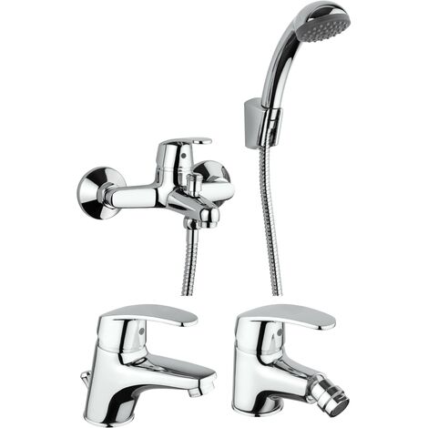 Set rubinetteria bagno completo in colore cromo Piralla Ofelia KITOFELIA4CR