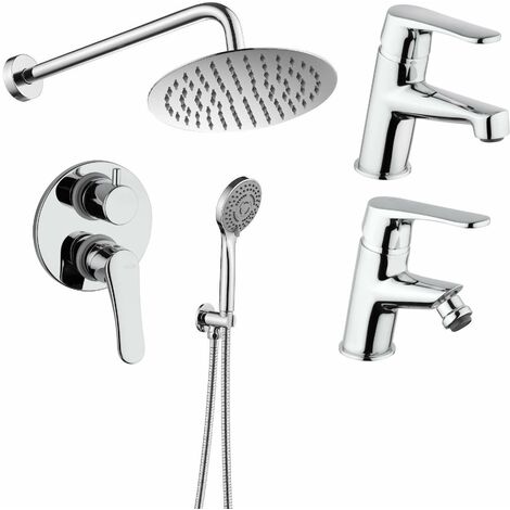 set rubinetti bidet lavabo e vasca serie Sorgente cromati Piralla