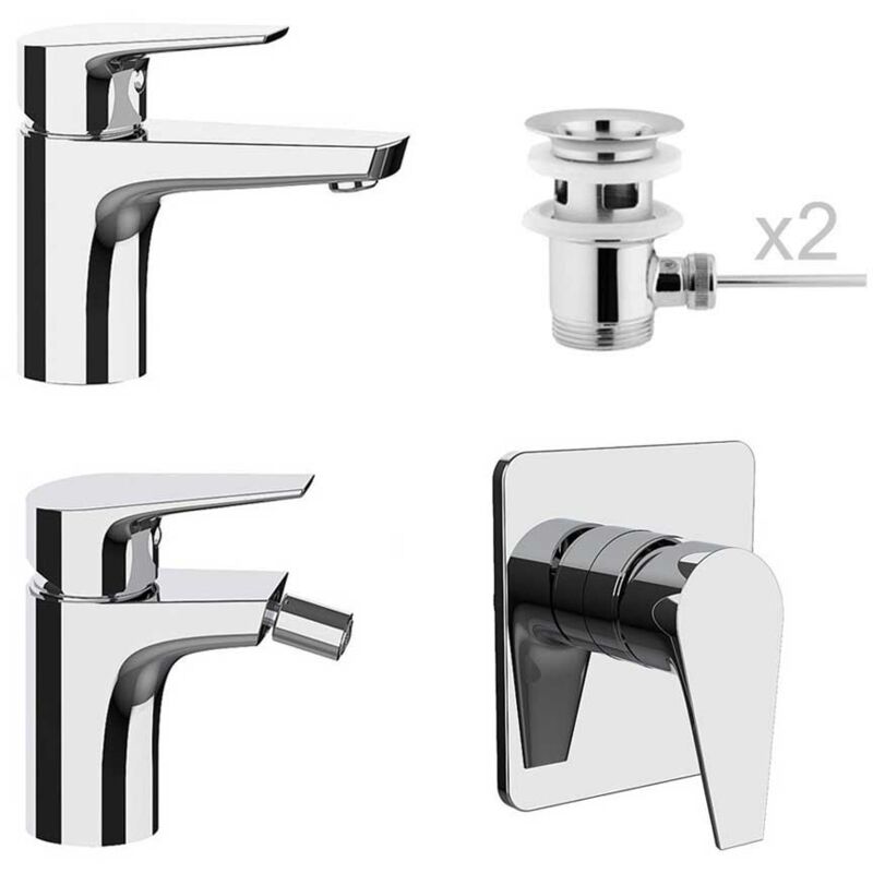 Set Rubinetteria Lavabo Bidet E Incasso Doccia Senza Deviatore