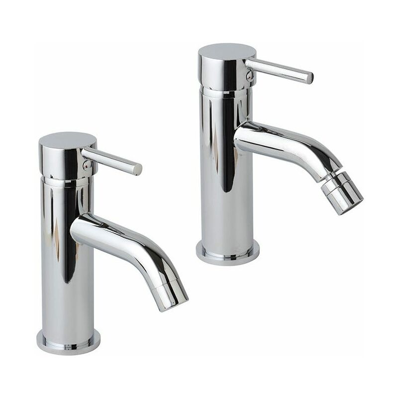 Kiamami Valentina - Set Rubinetti Bagno In Ottone Cromato Per Lavabo e Bidet Fassa