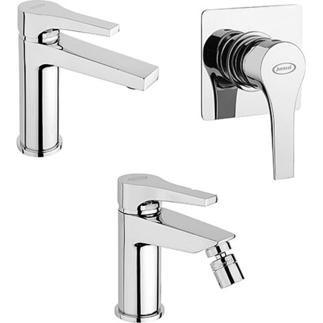 Set Rubinetti Jacuzzi per lavabo e bidet senza scarico e doccia incasso serie Moonlight cromato
