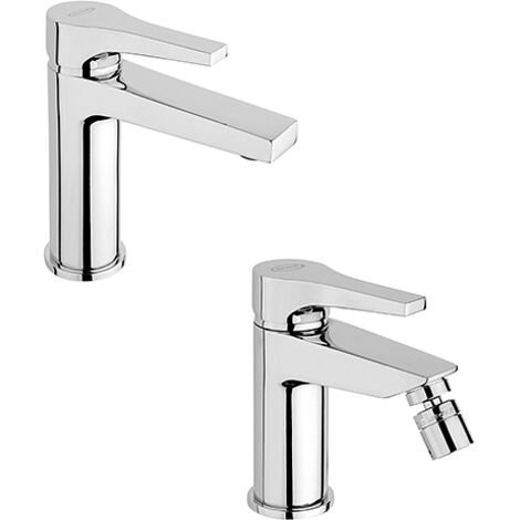 Set Rubinetti Jacuzzi per lavabo e bidet senza scarico serie Moonlight cromato