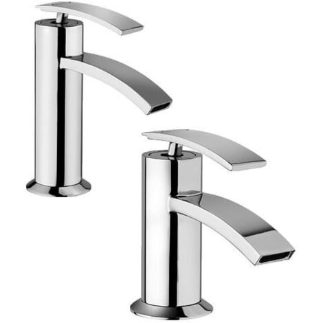 Set Rubinetti Jacuzzi per lavabo e bidet senza scarico serie Ray cromato