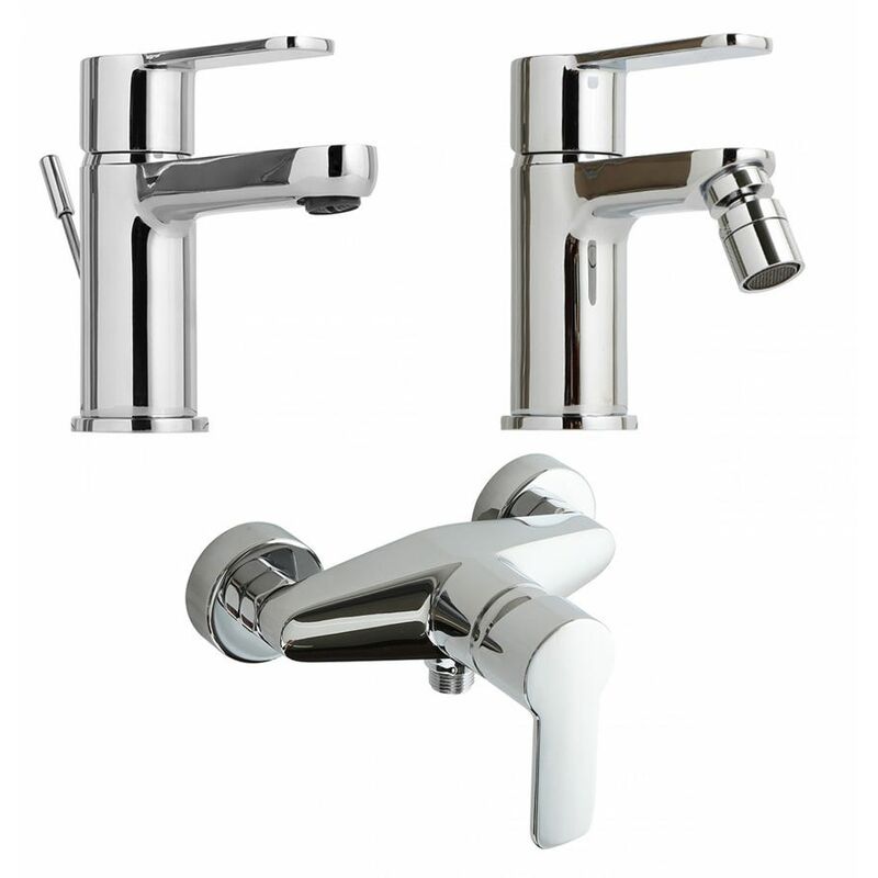

Set Rubinetti Lavabo, Bidet, Esterno Doccia In Ottone Cromato