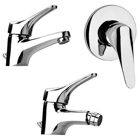 PAINI - SET TRIS MISCELATORE BAGNO LAVABO BIDET INCASSO DOCCIA CROMATO  PILOT, Rubinetteria e Miscelatori