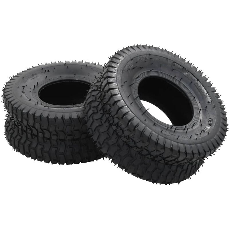 

Set ruedas y cámaras de aire de carretilla caucho 15x6.00-6 4PR - Negro