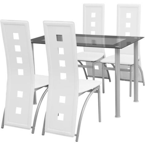 Set da pranzo 7 pezzi tavolo da pranzo 6 sedie laterali sedili con