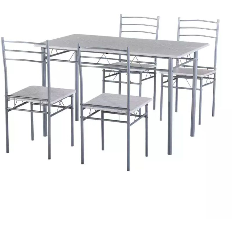 Set Sala Da Pranzo 'bergen' Stone Grey 4 Sedute