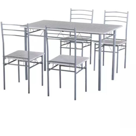 set sala da pranzo "bergen" stone grey 4 sedute