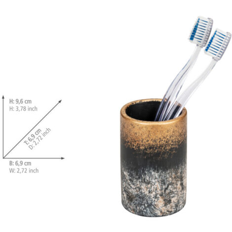 Set salle de bain WENKO Lacona 3 pièces béton multicolore ensemble salle de bain design avec distributeur de savon porte-brosse à dents brosse WC accessoires salle de bain béton élégant et pratique