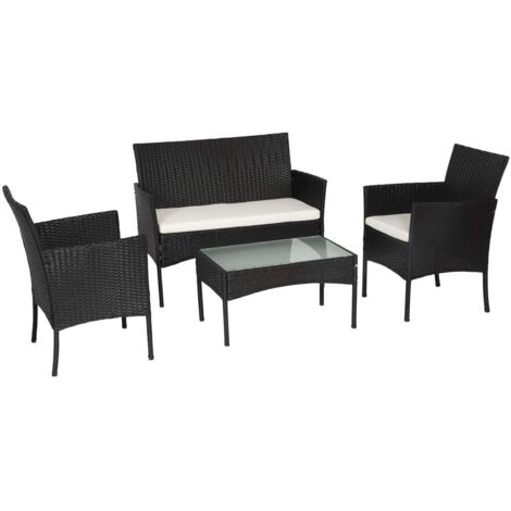 SET SALOTTINO DA GIARDINO RATTAN PANAMA MARRONE 2POLTRONE+1DIVANETTO+1CUSCINO