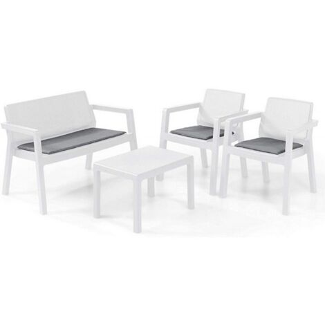 Set salotto da esterno Emily Lounge bianco Keter