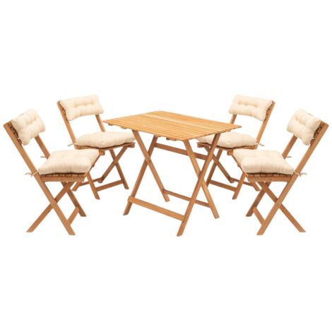Set Salotto da Esterno Fanano, Salottino Outdoor 4 Posti, un Tavolino, Marrone