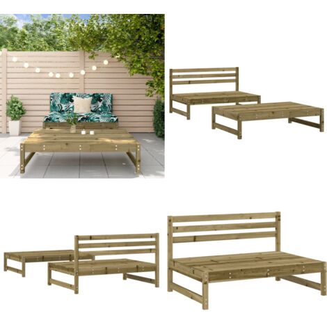 Set Salotto da Giardino 2 pz in Legno Impregnato di Pino - Mobili da giardino - Divano da giardino