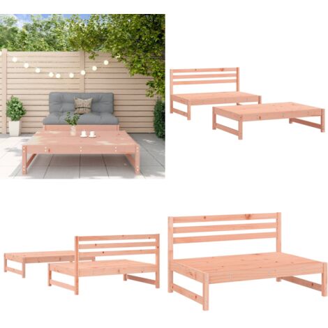 Set Salotto da Giardino 2 pz in Legno Massello di Douglas - Divano da giardino - Poggiapiedi da giardino