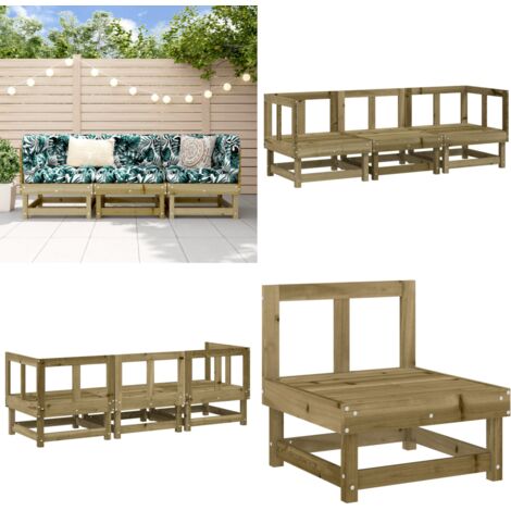 Set Salotto da Giardino 3 pz in Legno Impregnato di Pino - Salotto da giardino - Divani da giardino