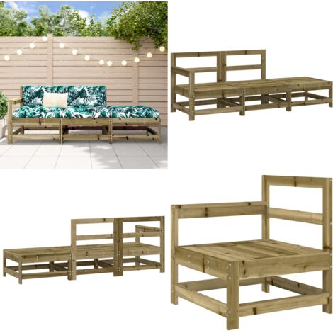 Set Salotto da Giardino 3 pz in Legno Impregnato di Pino - Salotto da giardino - Divano da giardino