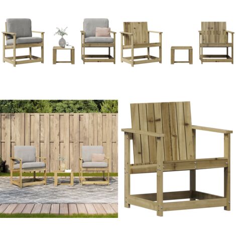 Set Salotto da Giardino 3 pz in Legno Impregnato di Pino - Sedie da giardino - Tavolo da giardino