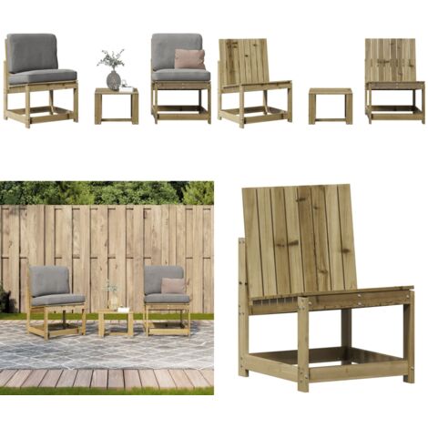 Set Salotto da Giardino 3 pz in Legno Impregnato di Pino - Sedute da giardino - Tavolo da giardino
