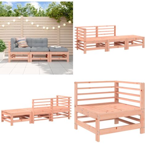 Set Salotto da Giardino 3 pz in Legno Massello di Douglas - Divano da giardino - Salotto da giardino