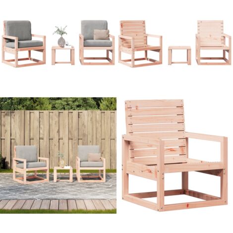 Set Salotto da Giardino 3 pz in Legno Massello di Douglas - Sedie da giardino - Tavolo da giardino