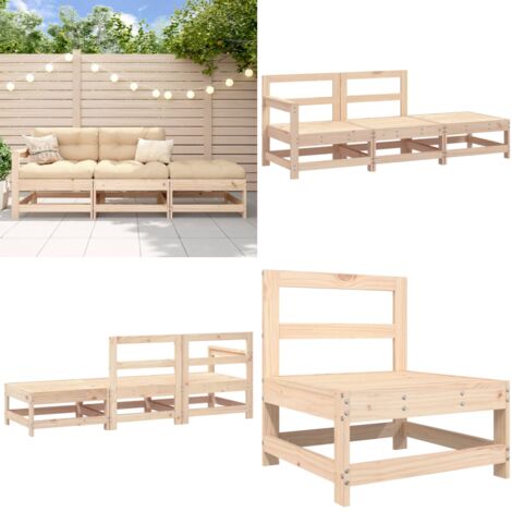 Set Salotto da Giardino 3 pz in Legno Massello di Pino - Salotto da giardino - Divano da giardino
