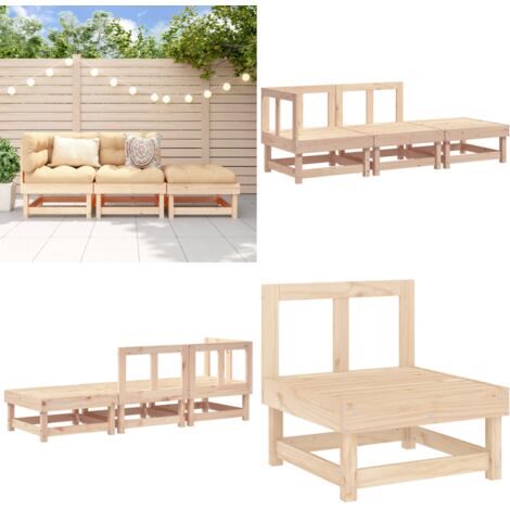 Set Salotto da Giardino 3 pz in Legno Massello di Pino - Salotto da giardino - Divano da giardino