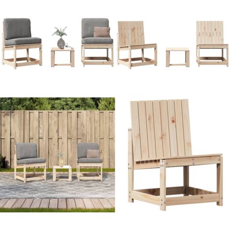 Set Salotto da Giardino 3 pz in Legno Massello di Pino - Sedie da giardino - Tavolo da giardino