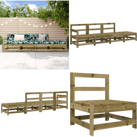 Set Salotto da Giardino 4 pz in Legno Impregnato di Pino - Salotto da giardino - Divano da giardino