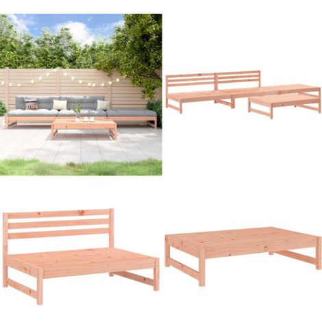 Set Salotto da Giardino 4 pz in Legno Massello di Douglas - Mobili da giardino - Panca da giardino