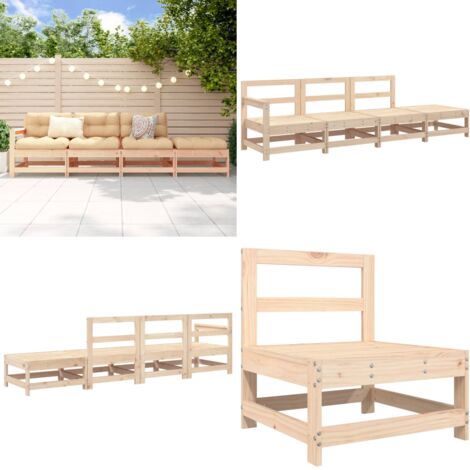 Set Salotto da Giardino 4 pz in Legno Massello di Pino - Salotto da giardino - Divano da giardino