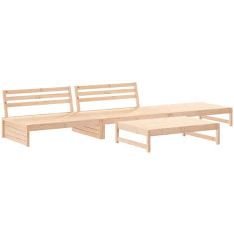 Set Salotto da Giardino 4 pz in Legno Massello di Pino vidaXL