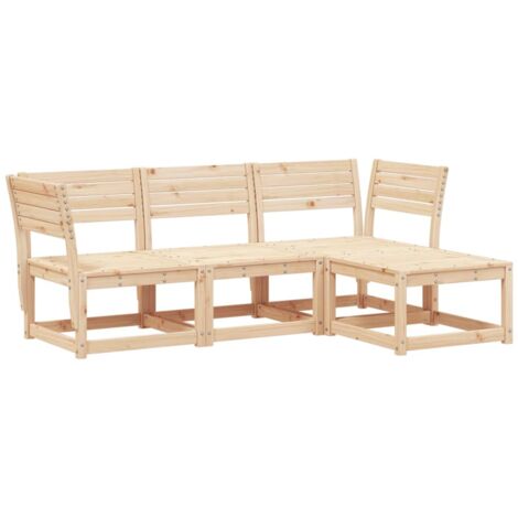 Set Salotto da Giardino 4 pz in Legno Massello di Pino vidaXL