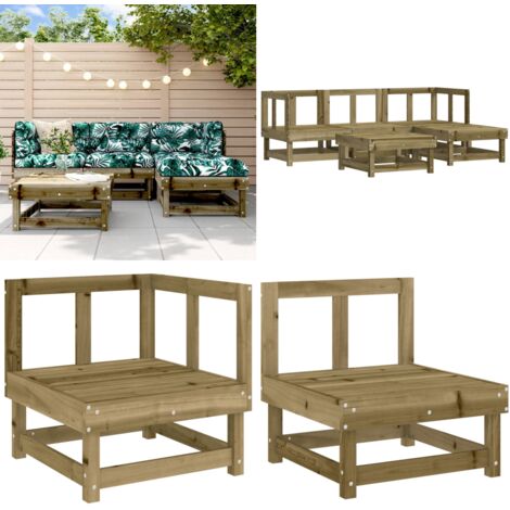 Set Salotto da Giardino 5 pz in Legno Impregnato di Pino - Mobili da esterno - Divani da giardino