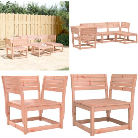 Set Salotto da Giardino 5 pz in Legno Massello di Douglas - Sedute angolari - Design a doghe