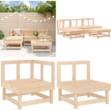 Set Salotto da Giardino 5 pz in Legno Massello di Pino - Mobili da giardino - Divani da giardino