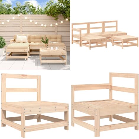 Set Salotto da Giardino 5 pz in Legno Massello di Pino - Mobili da giardino - Divani da giardino