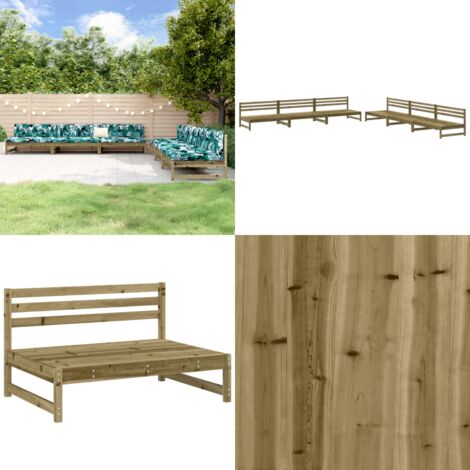 Set Salotto da Giardino 6 pz in Legno Impregnato di Pino - Salotto da giardino - Mobili da esterno