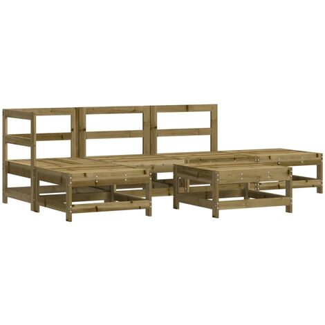 Set Salotto da Giardino 6 pz in Legno Impregnato di Pino vidaXL