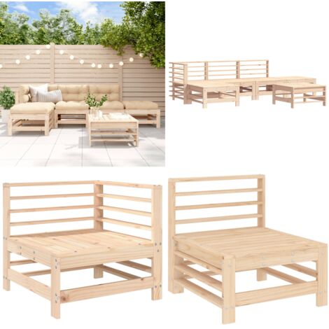 Set Salotto da Giardino 6 pz in Legno Massello di Pino - Mobili da giardino - Divani da giardino
