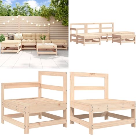 Set Salotto da Giardino 6 pz in Legno Massello di Pino - Mobili da giardino - Divani da giardino