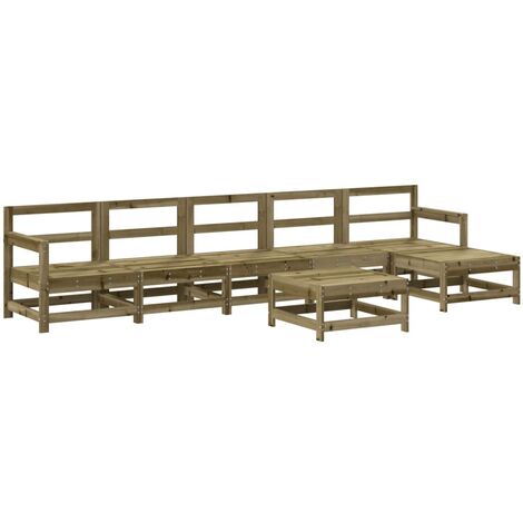 Set Salotto da Giardino 7 pz in Legno Impregnato di Pino vidaXL