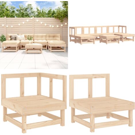 Set Salotto da Giardino 7 pz in Legno Massello di Pino - Mobili da giardino - Divani da giardino