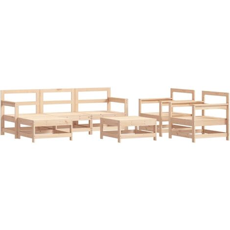Set Salotto da Giardino 7 pz in Legno Massello di Pino vidaXL