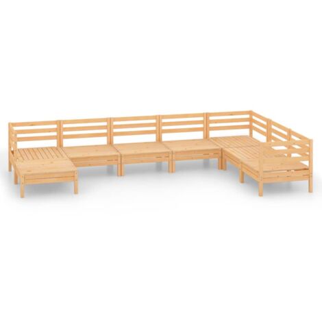 Set Salotto da Giardino 8 pz in Legno Massello di Pino vidaXL