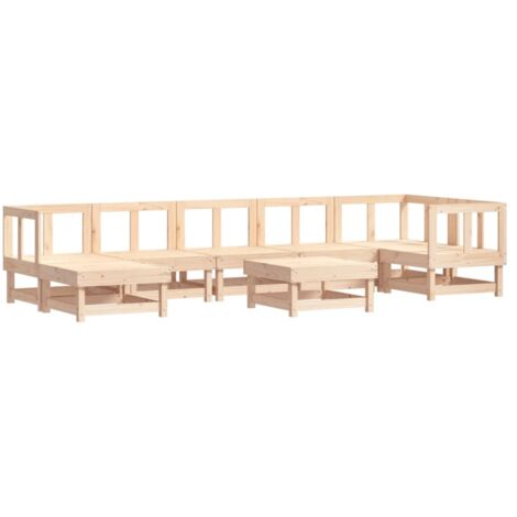 Set Salotto da Giardino 8 pz in Legno Massello di Pino vidaXL