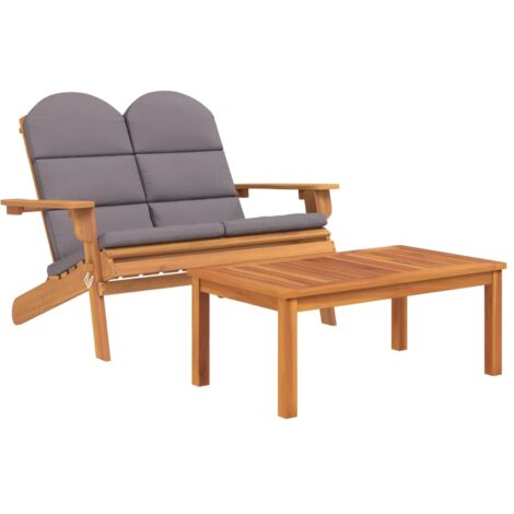 Set Salotto da Giardino Adirondack 2pz Legno Massello di Acacia vidaXL